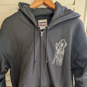Black poodle graphic sweatshirt 90% cotton zip hoodie